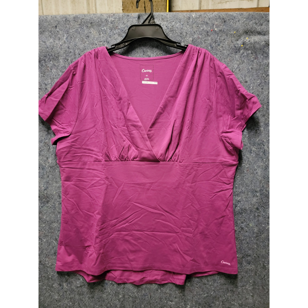 Women's Purple Lined Workout Short Sleeve Size 4X